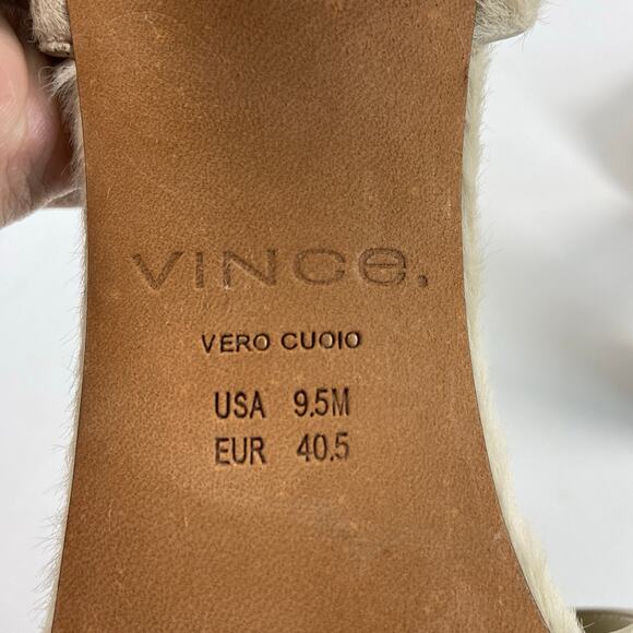 Vince Genuine Calf Hair Pointed Toe Block Heels Prin D 'orsay Women's Size 9.5 - Picture 8 of 9